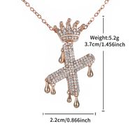 Copper 18K Gold Plated XUPING Simple Style Commute Plating Inlay Letter Crown Rhinestones Pendant Necklace sku image 24
