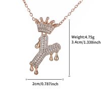 Copper 18K Gold Plated XUPING Simple Style Commute Plating Inlay Letter Crown Rhinestones Pendant Necklace sku image 25