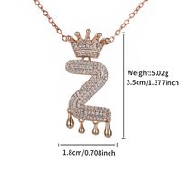 Copper 18K Gold Plated XUPING Simple Style Commute Plating Inlay Letter Crown Rhinestones Pendant Necklace sku image 26