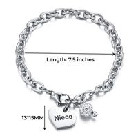 304 Stainless Steel Simple Style Classic Style Letter Heart Shape Bracelets main image 2