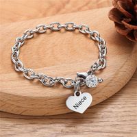 304 Stainless Steel Simple Style Classic Style Letter Heart Shape Bracelets main image 1