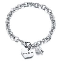 304 Stainless Steel Simple Style Classic Style Letter Heart Shape Bracelets sku image 2