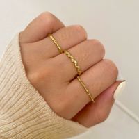 Simple Style Solid Color 304 Stainless Steel 18K Gold Plated Rhinestones Rings In Bulk main image 2