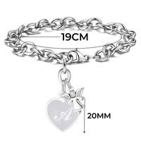 304 Stainless Steel Simple Style Classic Style Letter Heart Shape Bracelets main image 3