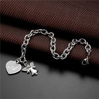 304 Stainless Steel Simple Style Classic Style Letter Heart Shape Bracelets main image 5