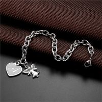 Acier Inoxydable 304 Style Simple Style Classique Lettre Forme De Cœur Bracelets main image 5