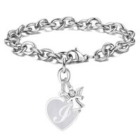 304 Stainless Steel Simple Style Classic Style Letter Heart Shape Bracelets main image 6