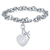 304 Stainless Steel Simple Style Classic Style Letter Heart Shape Bracelets main image 7