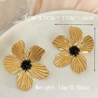1 Pair IG Style Classic Style Heart Shape Flower Spiral Plating Inlay 304 Stainless Steel Artificial Gemstones Glass Stone Zircon 14K Gold Plated Ear Studs sku image 5
