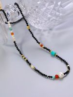Natural Stone Freshwater Pearl Copper 18K Gold Plated Vintage Style Classic Style Beaded Geometric Necklace main image 3