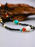 Natural Stone Freshwater Pearl Copper 18K Gold Plated Vintage Style Classic Style Beaded Geometric Necklace main image 6