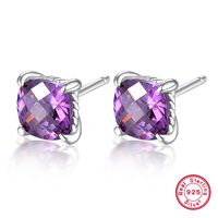 Elegant Glam Romantic Solid Color Sterling Silver Inlay Zircon White Gold Plated Women's Rings Earrings Necklace sku image 1