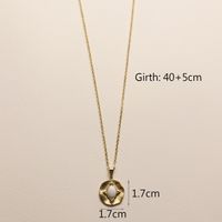 304 Stainless Steel 18K Gold Plated IG Style Elegant Streetwear Inlay Round Square Moon Turquoise Zircon Pendant Necklace main image 2