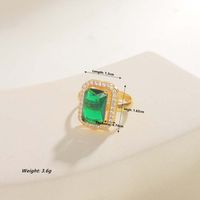 Copper 18K Gold Plated Glam Luxurious Plating Inlay Solid Color Rings main image 10