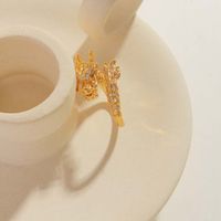 Cobre Chapados en oro de 18k Casual Vacaciones Enchapado Embutido Continuar Diamantes De Imitación Anillos main image 5