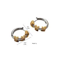 1 Pair Elegant Lady Irregular Flower Artificial Pearl Brass 18K Gold Plated Hoop Earrings Ear Studs main image 3
