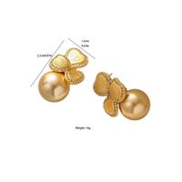 1 Pair Elegant Lady Irregular Flower Artificial Pearl Brass 18K Gold Plated Hoop Earrings Ear Studs main image 2