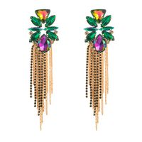 1 Pair Casual Vacation Classic Style Color Block Plating Inlay Alloy Rhinestones 14K Gold Plated Drop Earrings main image 5