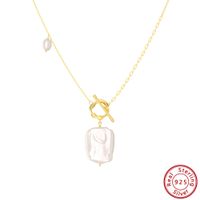 Elegant Lady Classic Style Geometric Sterling Silver Pearl Pendant Necklace In Bulk main image 4