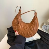 Women's Medium Pu Leather Solid Color Vintage Style Classic Style Dumpling Shape Zipper Underarm Bag main image 4