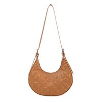Women's Medium Pu Leather Solid Color Vintage Style Classic Style Dumpling Shape Zipper Underarm Bag sku image 1
