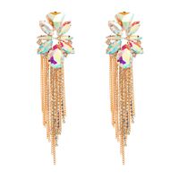 1 Pair Casual Vacation Classic Style Color Block Plating Inlay Alloy Rhinestones 14K Gold Plated Drop Earrings sku image 1