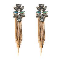 1 Pair Casual Vacation Classic Style Color Block Plating Inlay Alloy Rhinestones 14K Gold Plated Drop Earrings sku image 2