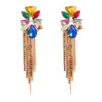 1 Pair Casual Vacation Classic Style Color Block Plating Inlay Alloy Rhinestones 14K Gold Plated Drop Earrings sku image 3