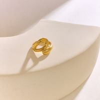 304 Stainless Steel 18K Gold Plated Simple Style Classic Style Hollow Out Waves Solid Color Rings main image 6