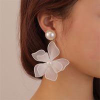 1 Pair Cute Sweet Flower Patchwork Cloth Drop Earrings main image 2