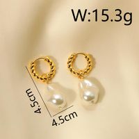 1 Paire Style IG Dame Style Classique Irrégulier Placage Incruster Le Cuivre Perle D'eau Douce Zircon Plaqué Or 18K Boucles D'oreilles sku image 2