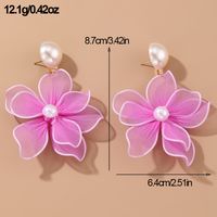 1 Pair Cute Sweet Flower Patchwork Cloth Drop Earrings main image 10