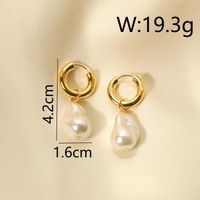1 Pair IG Style Lady Classic Style Irregular Plating Inlay Copper Freshwater Pearl Zircon 18K Gold Plated Drop Earrings sku image 3