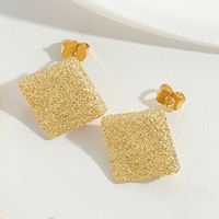 1 Pair Vintage Style Simple Style Square Plating Copper Gold Plated Earrings sku image 4
