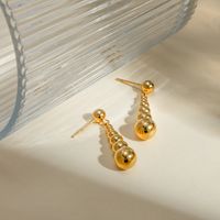 1 Pair IG Style Basic Modern Style Round Ball Plating 304 Stainless Steel 18K Gold Plated Ear Studs main image 3