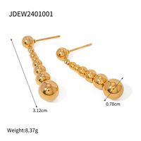 1 Pair IG Style Basic Modern Style Round Ball Plating 304 Stainless Steel 18K Gold Plated Ear Studs main image 2