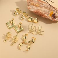 1 Pair Basic Modern Style Classic Style Heart Shape Inlay Copper Artificial Pearls Drop Earrings Ear Studs main image 5