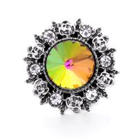 1 Piece Alloy Artificial Gemstones Floral Pendant Jewelry Buckle sku image 8