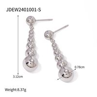 1 Pair IG Style Basic Modern Style Round Ball Plating 304 Stainless Steel 18K Gold Plated Ear Studs sku image 1