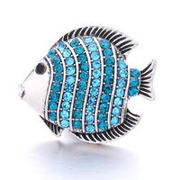 1 Pièce 19*19mm Alliage Zircon Étoile De Mer Conque Poisson Brillant Perles sku image 1