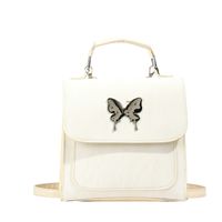 Women's Medium Pu Leather Solid Color Butterfly Classic Style Streetwear Flip Cover Fashion Backpack sku image 1