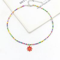 1 Piece Sweet Floral Epoxy Beaded Alloy Pendant Necklace sku image 2