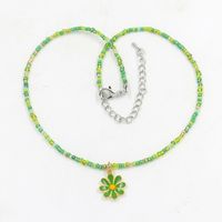 1 Piece Sweet Floral Epoxy Beaded Alloy Pendant Necklace main image 3