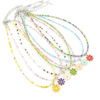 1 Piece Sweet Floral Epoxy Beaded Alloy Pendant Necklace main image 5