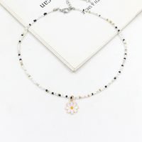 1 Piece Sweet Floral Epoxy Beaded Alloy Pendant Necklace sku image 3