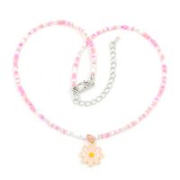 1 Piece Sweet Floral Epoxy Beaded Alloy Pendant Necklace sku image 5