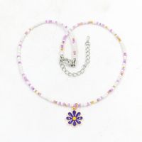 1 Piece Sweet Floral Epoxy Beaded Alloy Pendant Necklace sku image 7