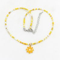 1 Piece Sweet Floral Epoxy Beaded Alloy Pendant Necklace sku image 6