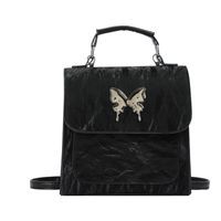 Women's Medium Pu Leather Solid Color Butterfly Classic Style Streetwear Flip Cover Fashion Backpack sku image 6