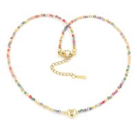 1 Piece Sweet Heart Shape Plating Beaded Artificial Crystal Alloy Necklace main image 1